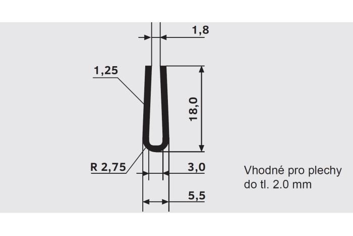 Lemovací profil U-Profil · 1.8, Pozink