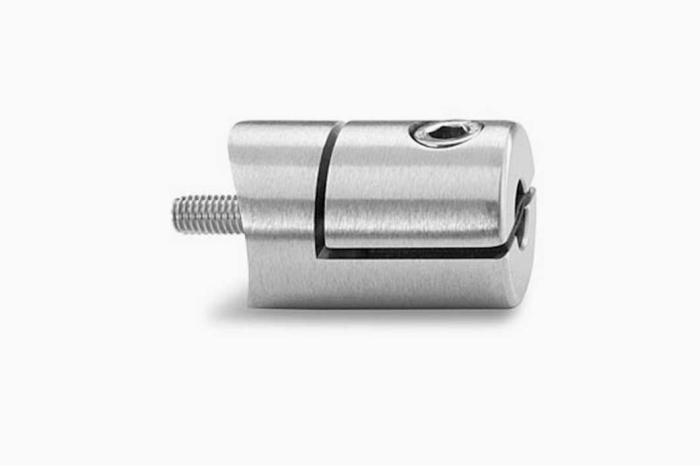 Držák plechů ke sloupku o Ø 42,4 mm, Leštěný nerez